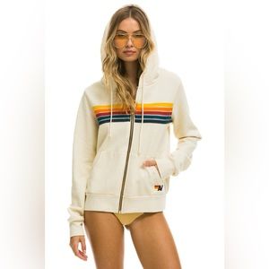Cream aviator nation zip up